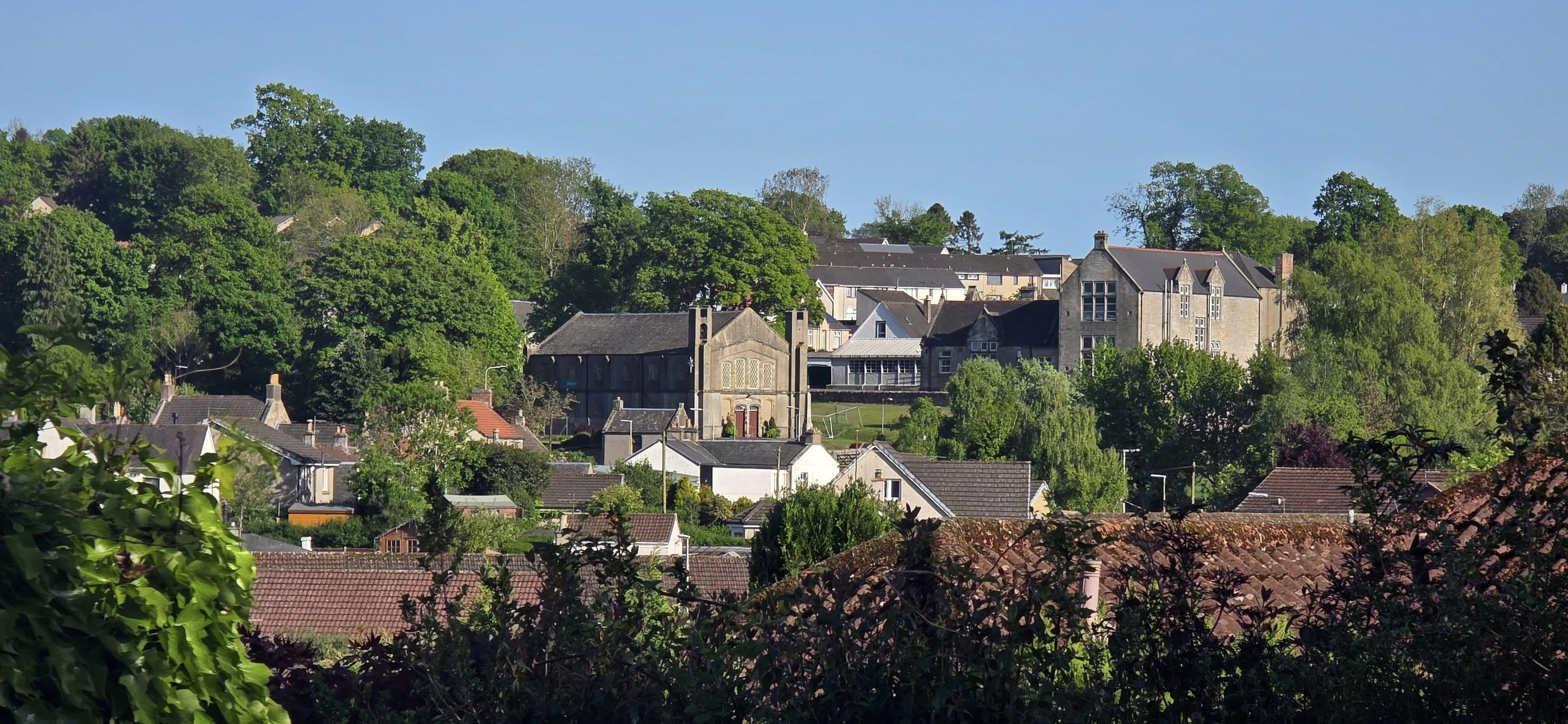 View of church in centre of village