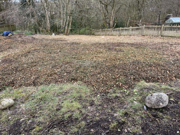 Woodchips supplied by Joe Crawford laid out over the garden area